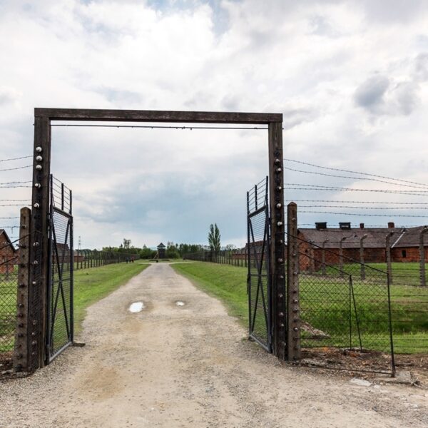 Ingresso del campo di concentramento di Auschwitz, Polonia
